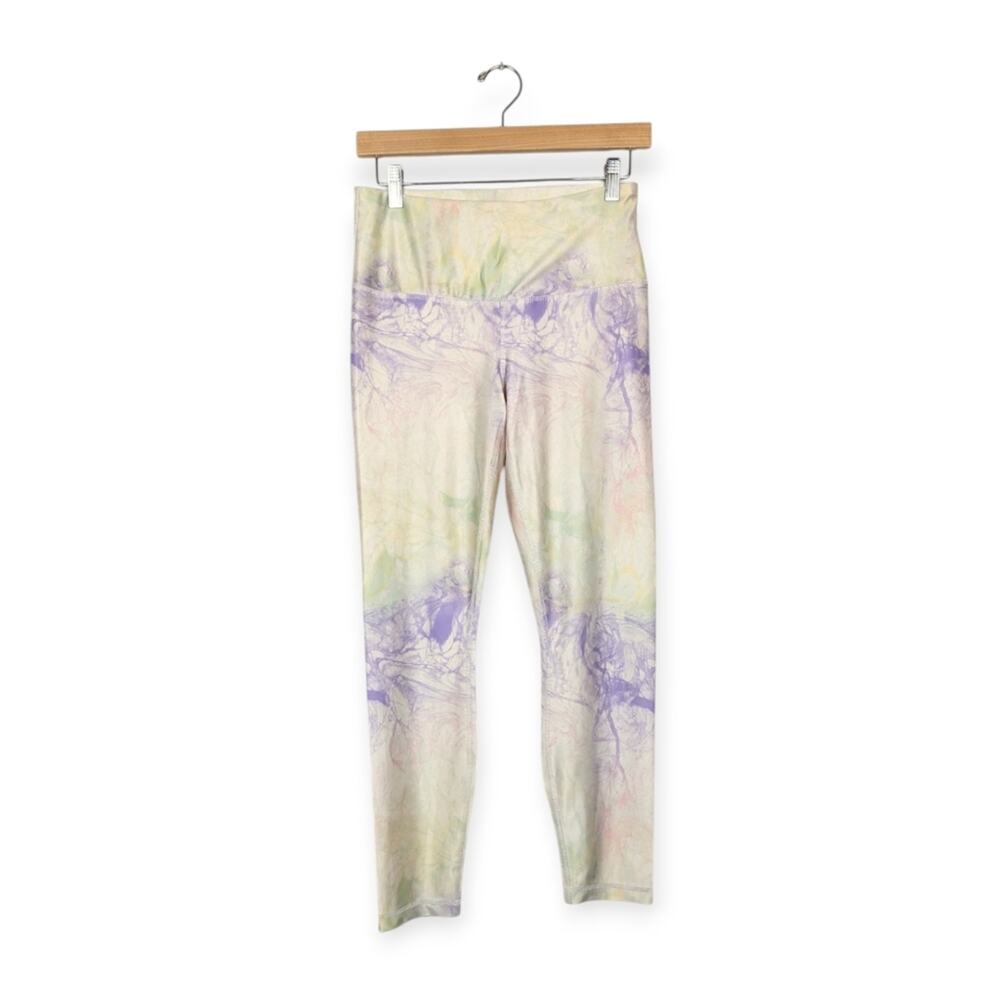 Playground Dream Weaver Light Purple Green Swirl High Rise Yoga Leggings Size M